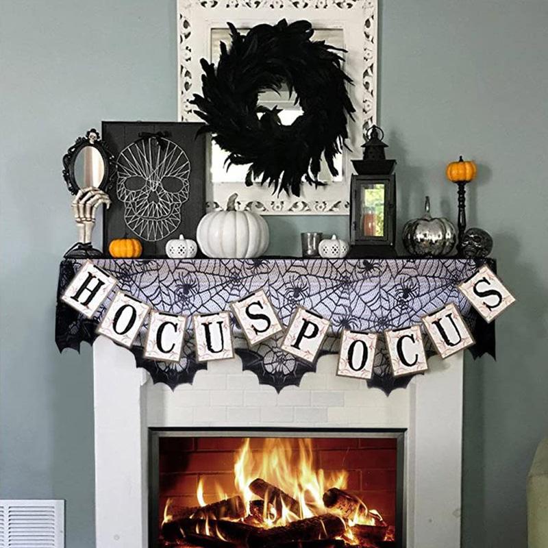 

1 шт. Полотенце для камина на Хэллоуин в виде летучей мыши и паука