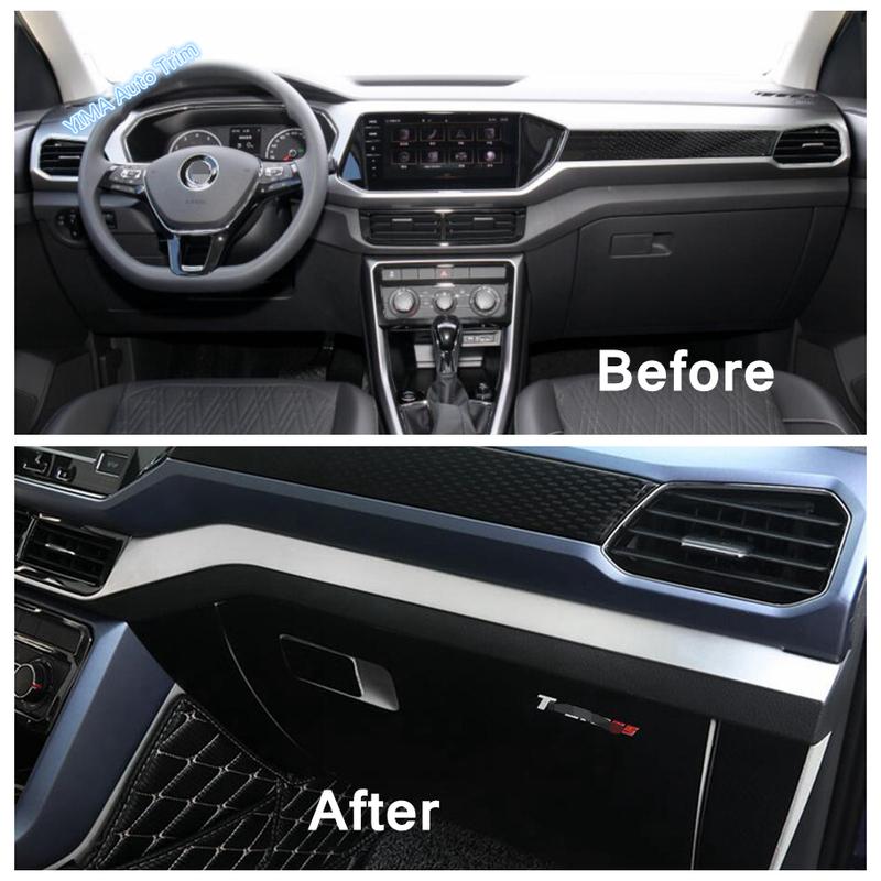 Silver Car Window Lift / Head Light Adjust / Glove Box Handle Panel Cover Trim For VW Volkswagen T-Cross - Accessories