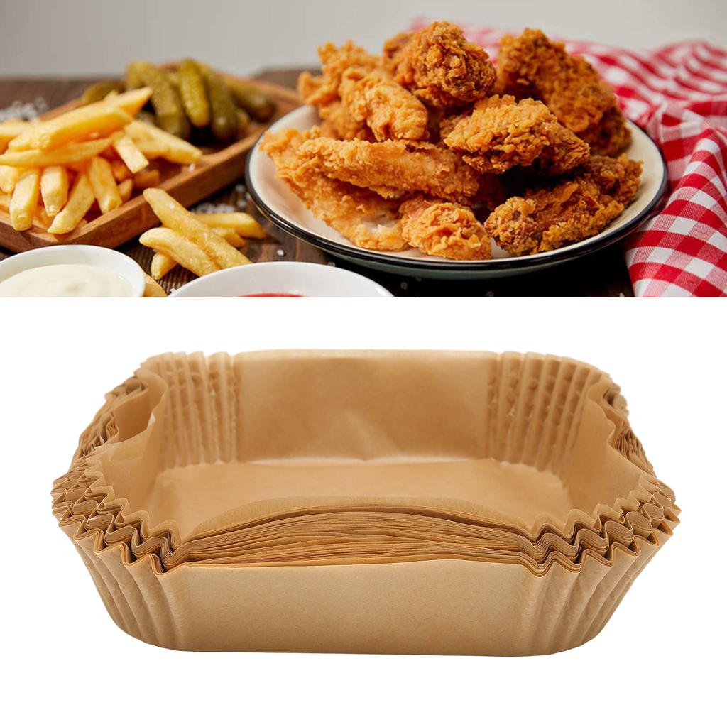 100Pcs Fryer Disposable Non Stick Paper Liner Oil Proof Waterproof Fryer Oil Paper for Microwave Frying Pan