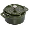 Staub Pico Cocotte Rund Basilikumgrün Emaille Topf Japanische La Cocotte Rund "Mini 10cm" Klein, Zweihenklig [Offizielles Produkt] 40509-804