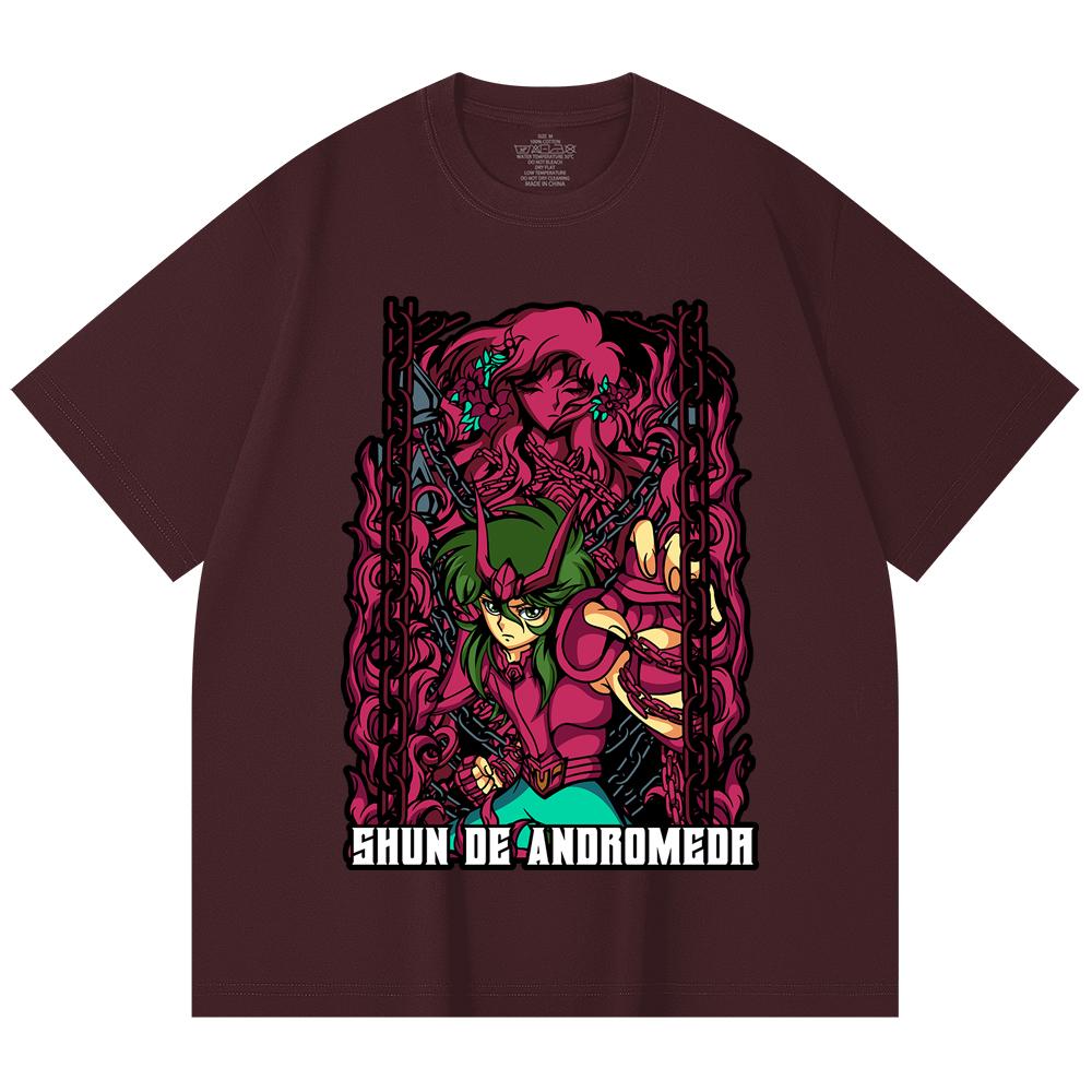 

230 Gsm 100% Cotton Saint Seiya V17 Shun Print Unisex Heavy Cotton T Shirt 2XL