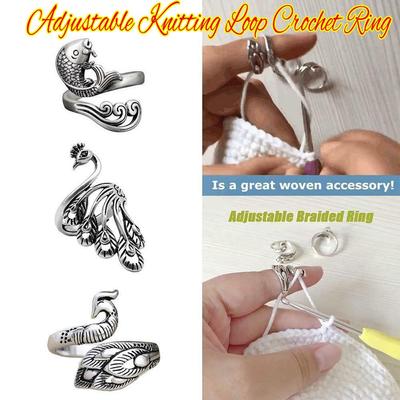 Strickwerkzeuge Nähen Zubehör Pfau Fisch Phönix Ring Nähen Zubehör Fingerhut Ring Strickschlinge Häkelring