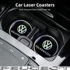 2Pcs Car Cup Coaster Non-slip Shockproof Water Cup Mats For VW GTI Golf 6 7 8 Polo CC Passat B6 Tiguan T-ROC Bora Jetta Hub Cap