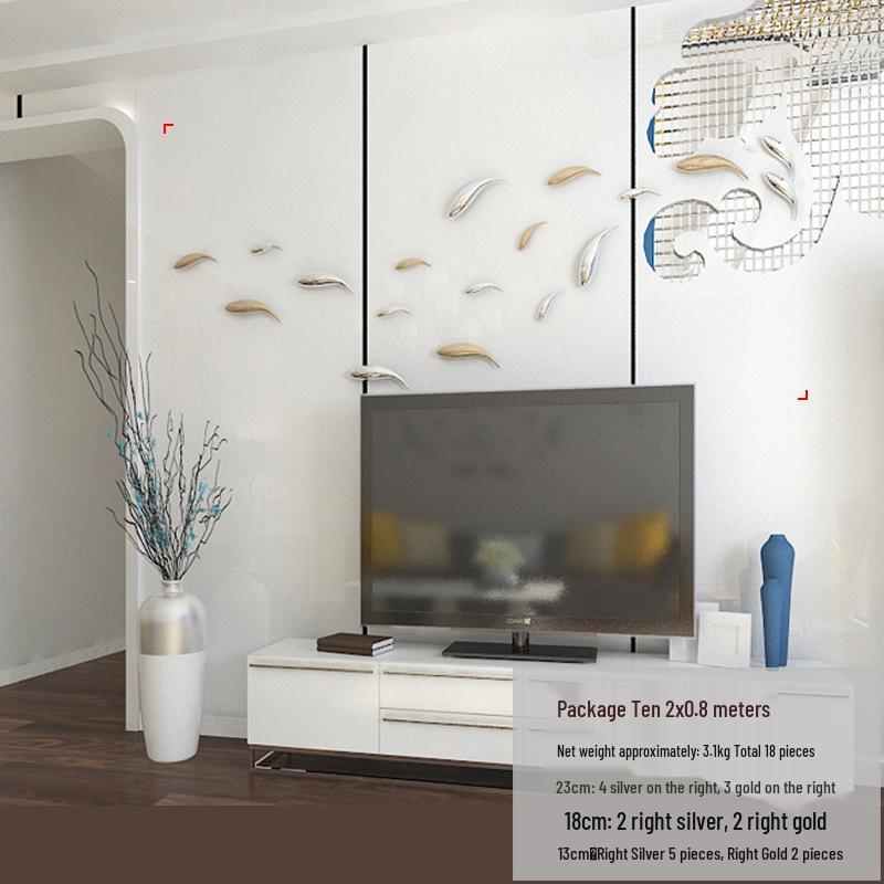 Electroplated Fish Resin Wall Hanging for Indoor Living Room