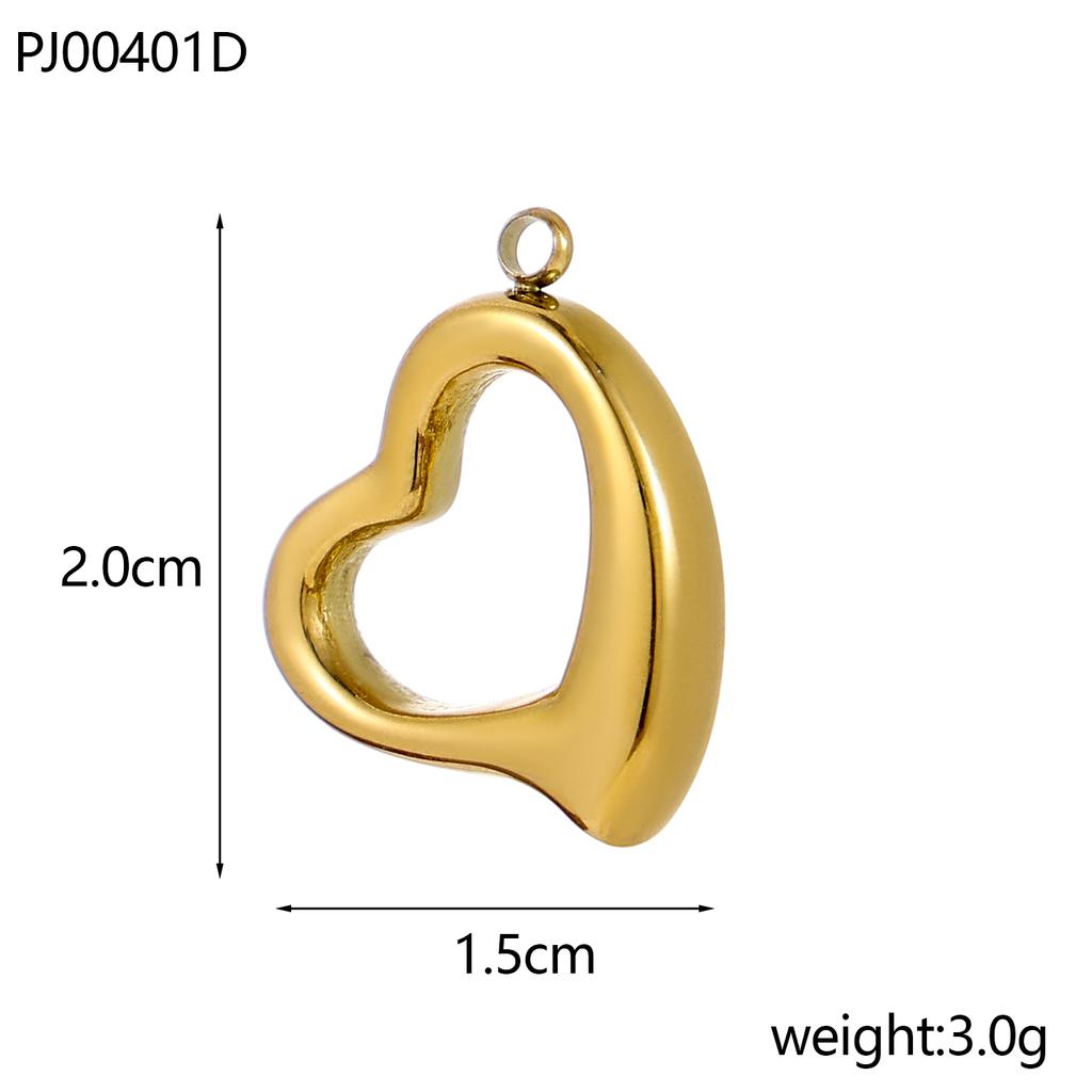 CARLIDANA Stainless Steel Waterproof Heart Love Leaf Rabbit Letter Charms Pendant Gold Plated Heart Pendant Charms For Making J