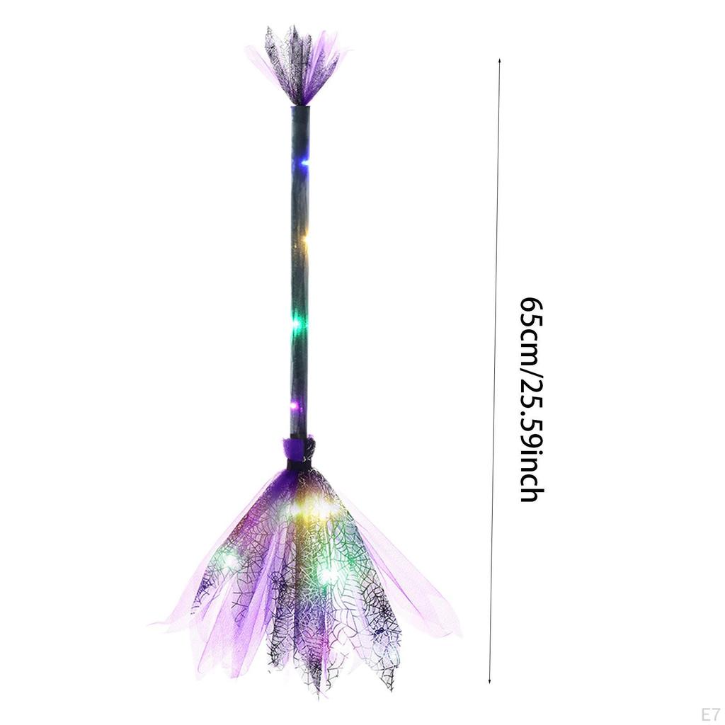 Escoba LED de Halloween, Adorno de Escoba, Accesorio Decorativo para Disfraz, Atrezzo de Cosplay para