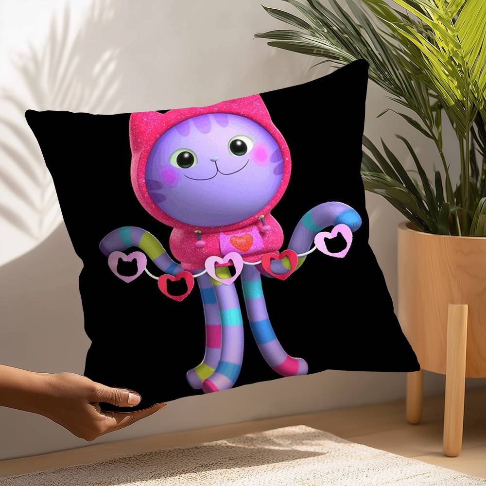 Cartoon Gabbys Mercat Cat Pillow Case Plush Fabric Soft  Pillowcase Double Sided Print Cushion Cover Household Gifts