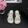 Fashion Women's Slippers Flat Beach Deluxe 2024 Rubber-soled Crystal Comfortable Platform Slippers Casual and Lightweight sandals women