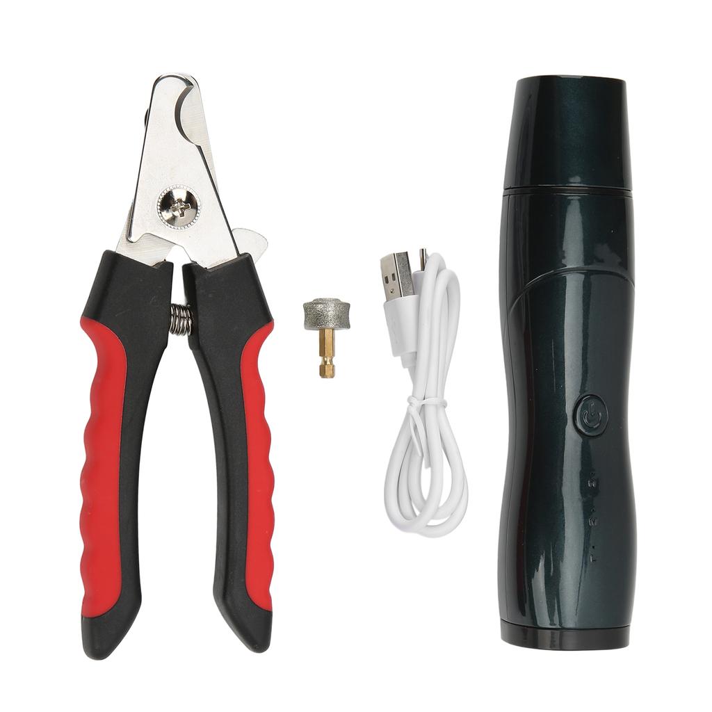 Pet Nail Grinder Set Pet 60dB Low Noise USB Rechargeable 3 Speed Nail Polisher Kit for Dogs Cats Rabbits Birds