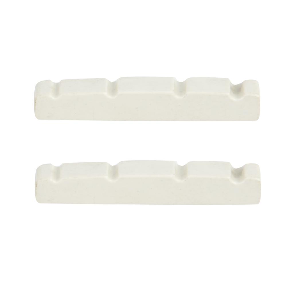 2 Pcs Quality Plastic 4 String Bass Guitar Nut Musical Instrument Replacement(44*5.8*8mm)