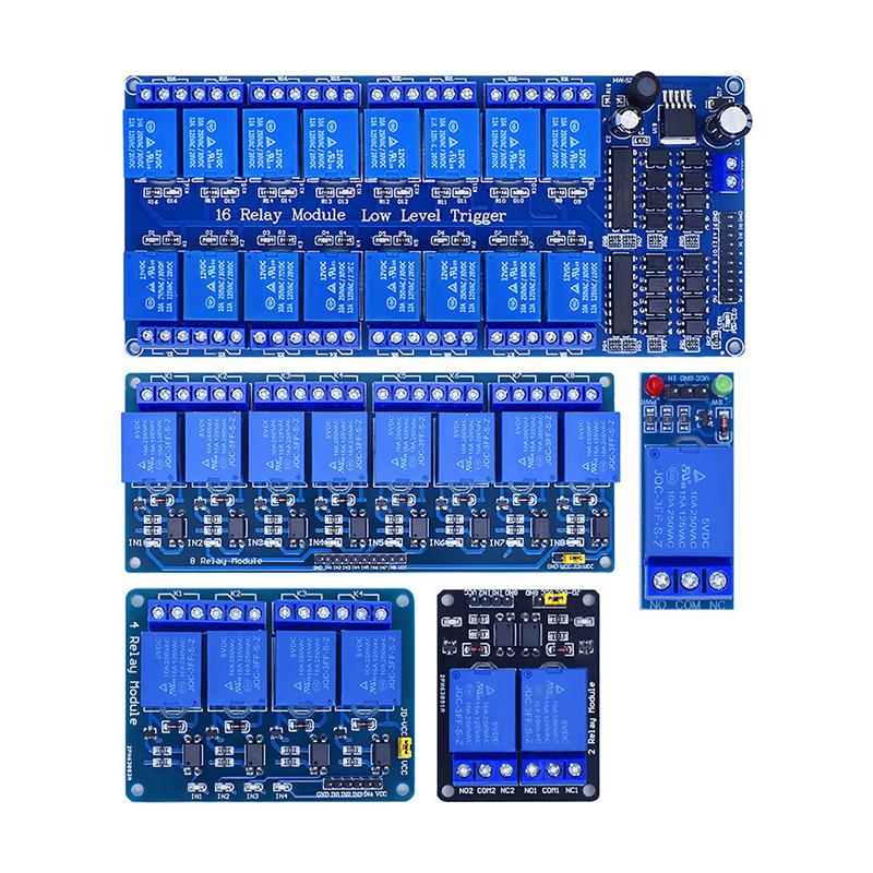 5V/12V/24V 1/2/4/8/16 Channel Relay Control Module, Opto-Isolated Low Level Trigger for PLC & Arduino