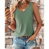 Summer Sleeveless V-Neck Hollow Out Vest with Lace Detailing