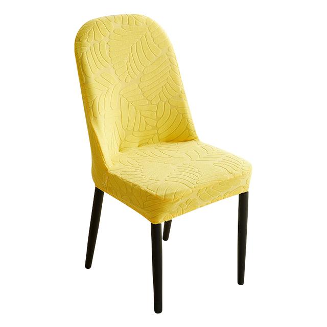1 Piece Jacquard Curved Back Chair Cover Elastic Spandex Chair Covers Modern Stretch Seat Case For Dining Room Living Room