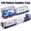 1/50 Plošinový přívěs Přeprava kontejnerů Odtahové vozidlo Hračka Auto pro děti Odlévaný model vozidla Vzdělávací sbírka Dárek Chlapec