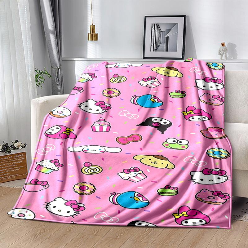 

1pc Hello Kitty and Friends Blanket, Seasonal Universal Home Decorative Throw Blanket for Room, Gift Idea for Family and Friend, Living Room, Travel, 130x150cm