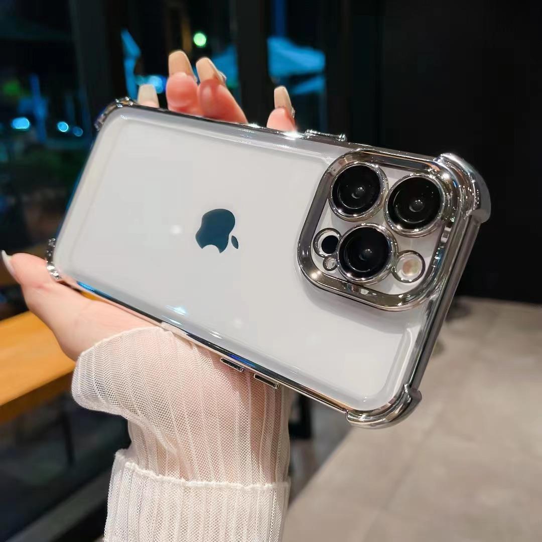 

Electroplated four-corner airbag shell for new style phone case with lens film, iPhone 16 shockproof protective cover iphone17ProMax