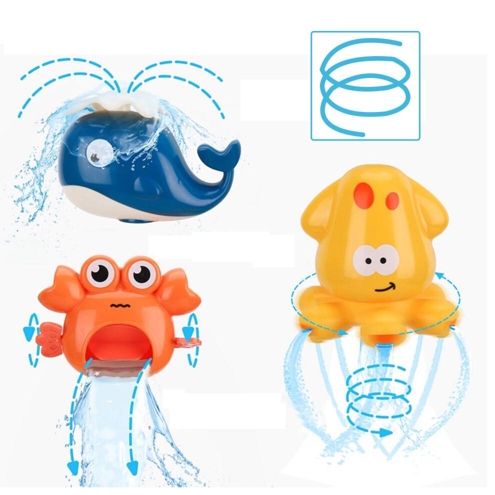 Kids Bath Toy Water Spray Whale Squid Crab Model  Suction Water Toys