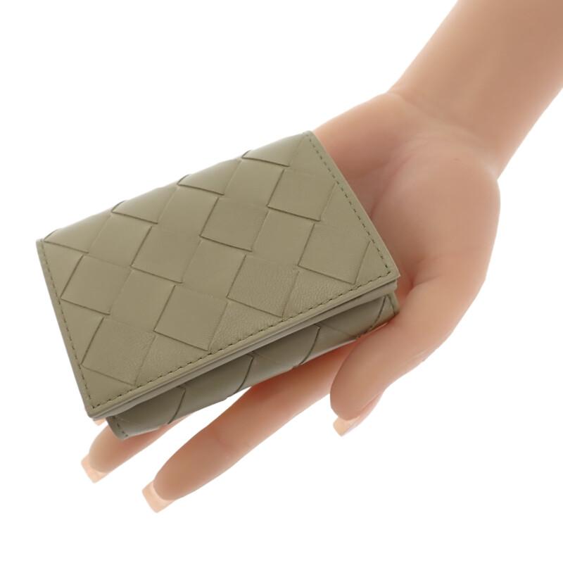 Bottega Veneta 751156VCPP68369 Tri-fold Wallet Travertine/Newsage Women