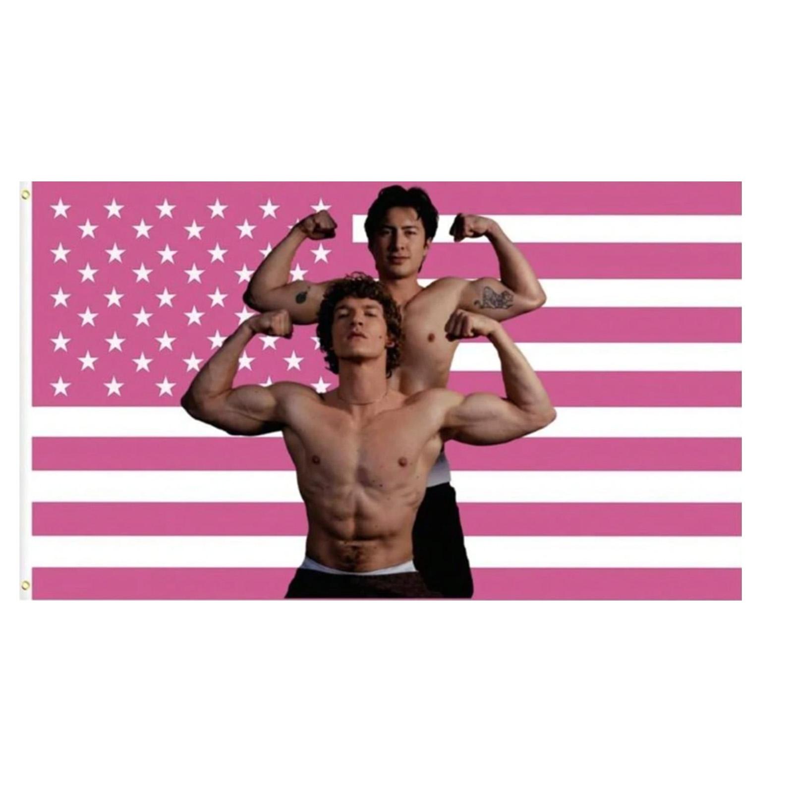 

Dual Muscle Flexing Design Flag with Star and Stripe Pattern Suitable for Indoor Outdoor Display Durable Fabric for Various Events and Decorations One Size