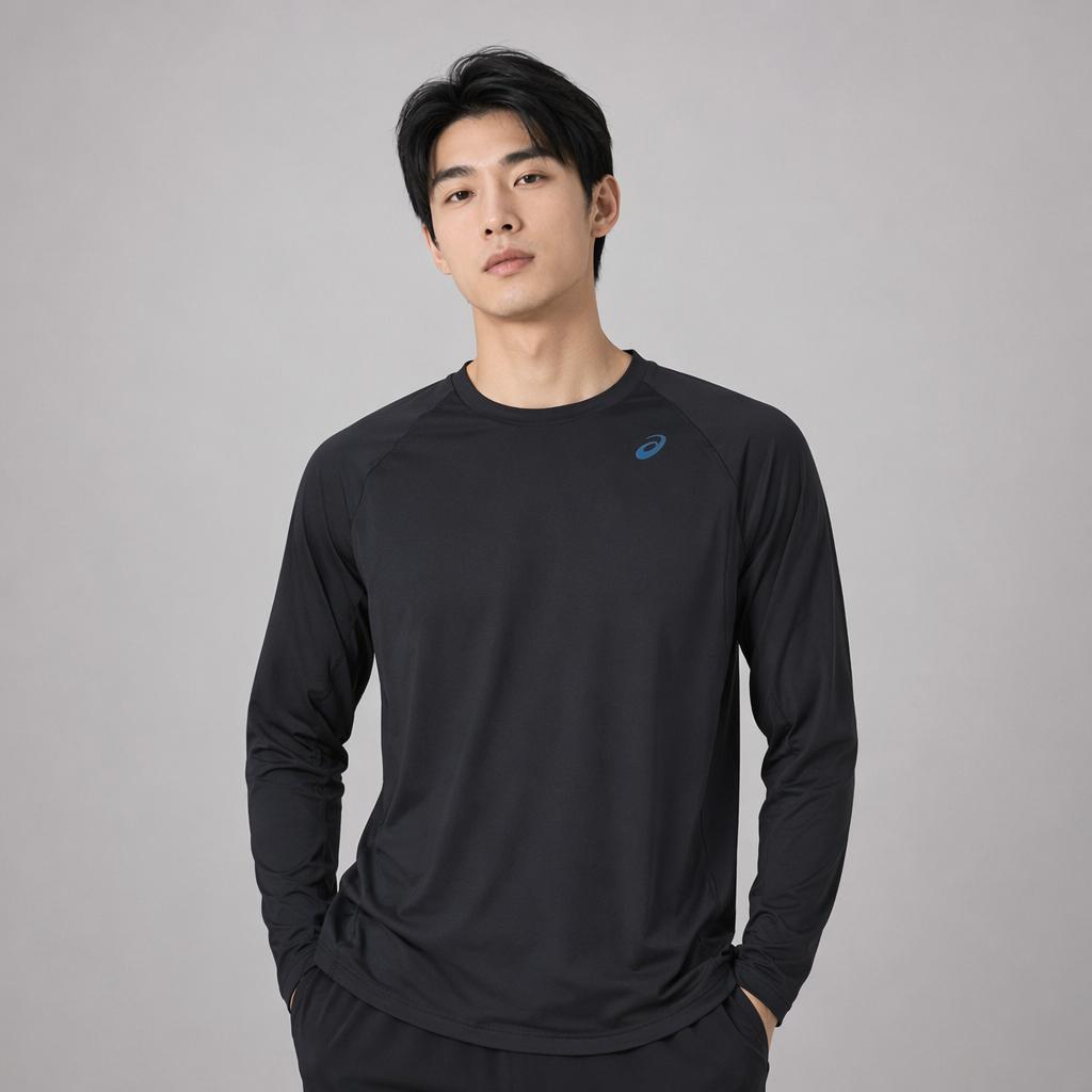 Asics Moisture Wicking Quick Dry Antibacterial Reflective Running Long Sleeve Stretch T-Shirt Men Tops White 2011D620-001