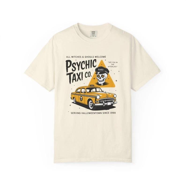 Retro Taxi Vintage Horror Halloween Comfort Colors Shirt, Retro Halloween Shirt S
