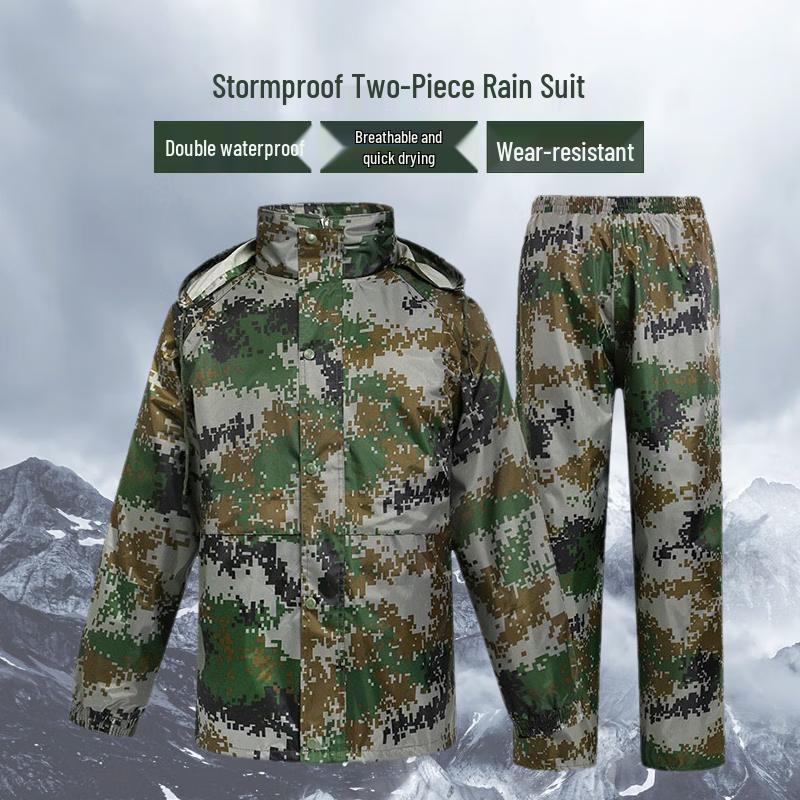 Двухкомпонентный камуфляжный дождевик Aoteta с капюшоном