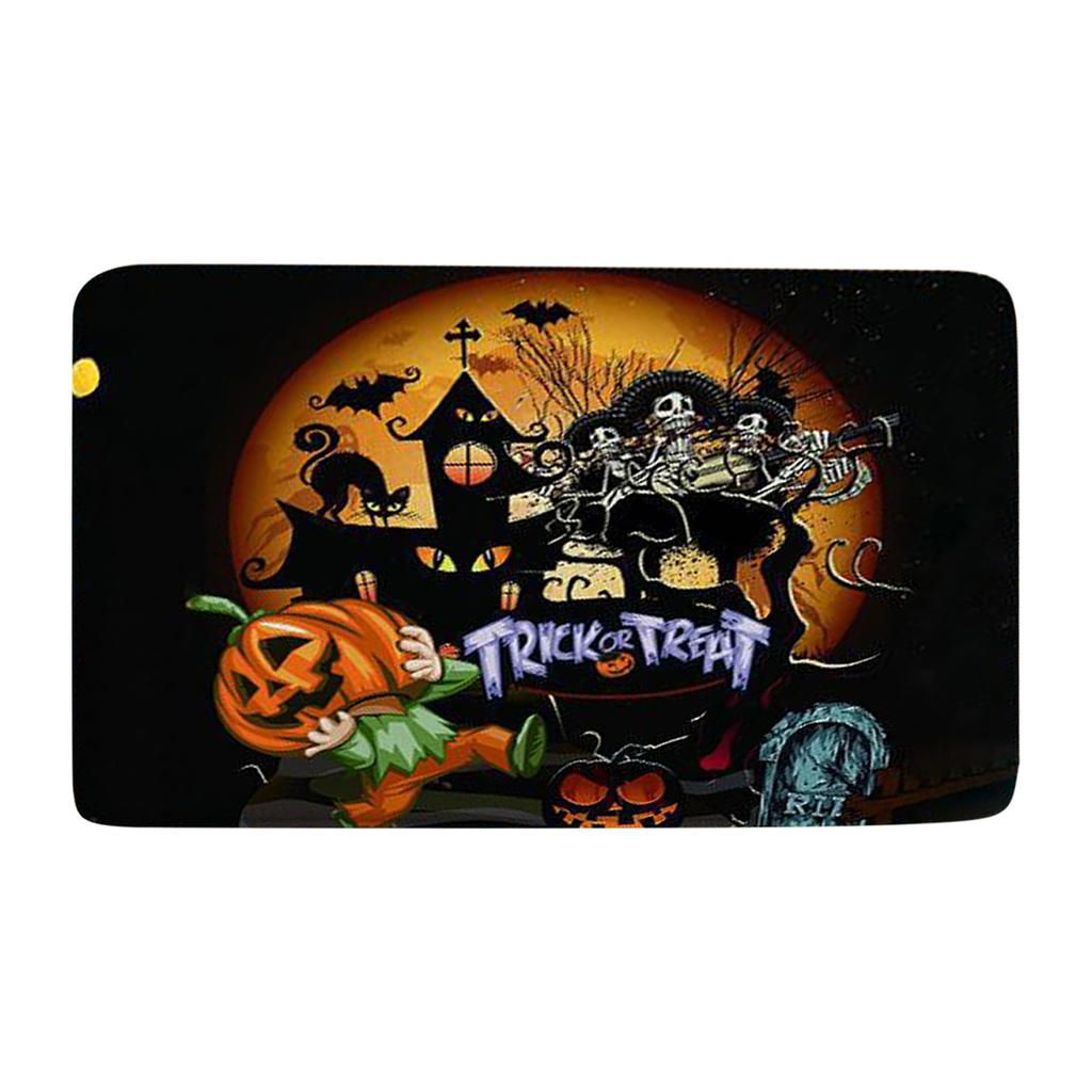 Halloween Doormat Flannel Printing, Halloween Carpet Door Decorations Door Mat