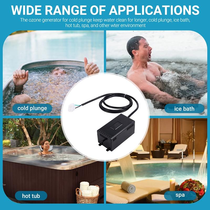 Practical-200Mg/H Ozone Generator Ozone Generator Water Keep Cold Plunge Clean For SPA Pool Accessories AC220V AMP Plug чёрный