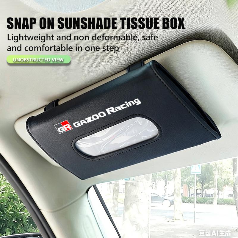 Car Sun Visor Tissue Box Hanging Napkin Storage Bag For S9 Yaris Corolla Rav4 GR Auris Cruiser Prius Voxy JH9