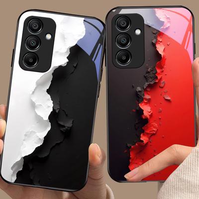 Czarne i Białe Obrazy Dla Samsung Galaxy A15 5G 54 4G 51 50 24 35 90 71 12 51 53 52S 80 22 34 Czarne etui na telefon ze szkła hartowanego