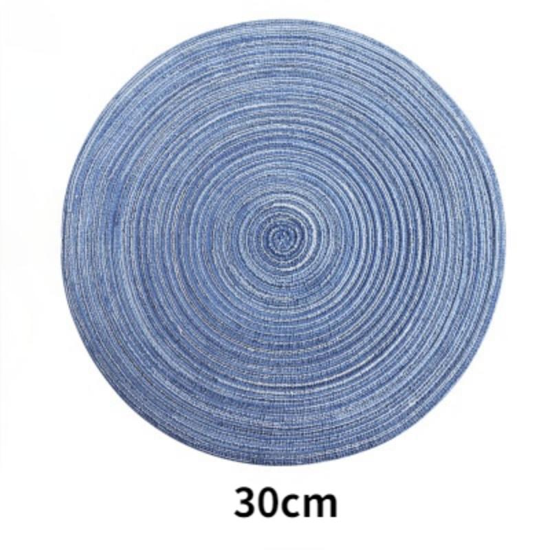 Round Table Mat Woven Ramie Placemats Anti Slip Dining Table Mats Non-Slip Tableware Bowl Pads Kitchen Drink Cup Coasters