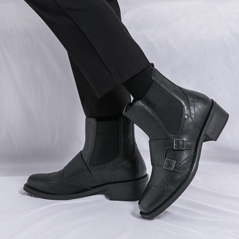 Winter  Men'S High Top Workwear Shoes High-Quality Thick Soled Retro Men'S Business Ankle Boots Classic Casual Shoes