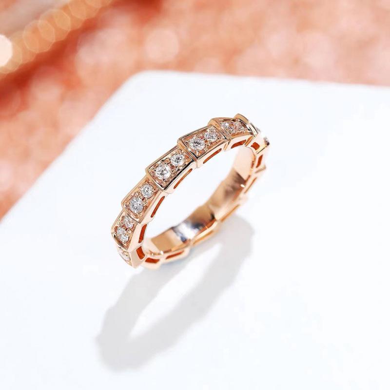 Classic Retro Stacked Snake Ring with Inlaid Diamonds - Women's Trendy, High-Quality, Personalized Couple Rings