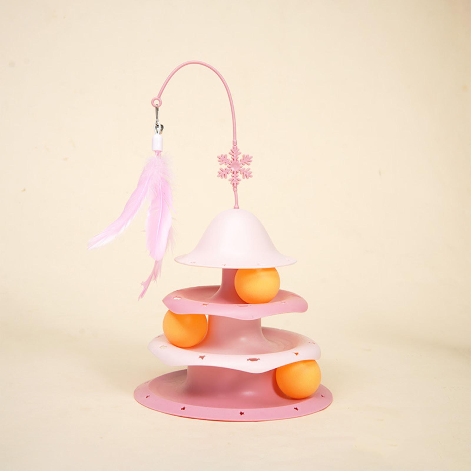 

Three Layer Track For Fun And Entertaining Pet Toys Feather Bells Pet Toys One Size рожевий