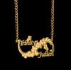 Atoztide Personalized Custom Name Necklace for Women Stainless Steel Nameplate Wing Heart Choker Cuban Chain Jewelry Gifts
