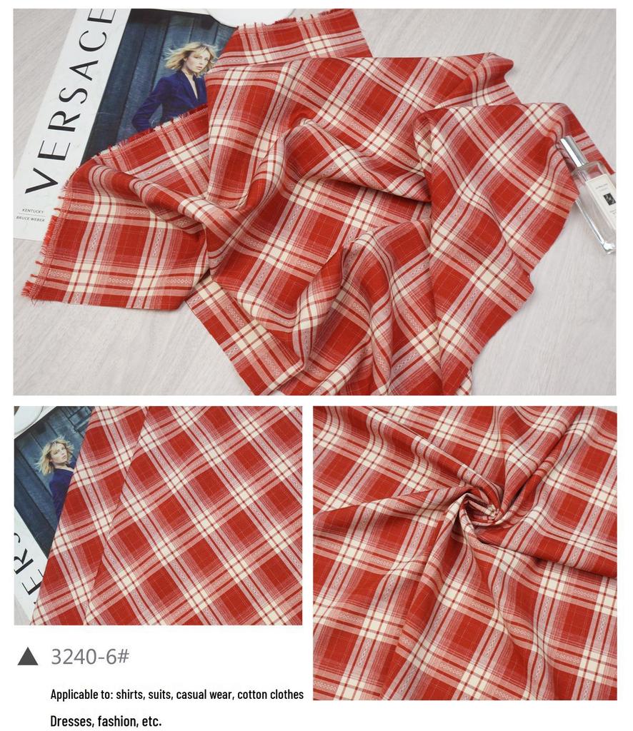 Spring/Summer Plaid Qipao Dress & TR Stretch Casual Shirt Fabric for Children's Clothing & Skirts