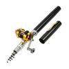 Fishing Rod Reel Combo Kit Set Mini Telescopic Portable Pocket Pen Fishing Rod Pole + Reel Aluminum Alloy Fishing