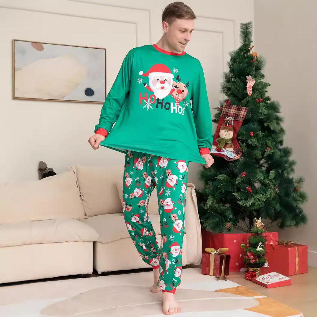 Festive Christmas Family Pajama Set Adorable Santa Print Soft Fabric For Everyone