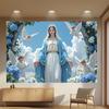 Arazzo VIKAMA Vergine Maria e Angelo Archi Floreali Religiosi Decorazione da Appendere alla Parete per Chiese Spazi Altari Familiari Decor
