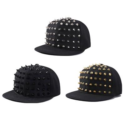 Men And Women Rivets Flat Hat Punk Hiphop Stud Baseball Hat Outdoor Personality Hat for Outdoor Activity