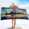 Microfiber Beach Towels Quick Drying Towels,Ink Painting Style Absorbent Sand Free Swim Pool Pool Towels Blanket for Camping