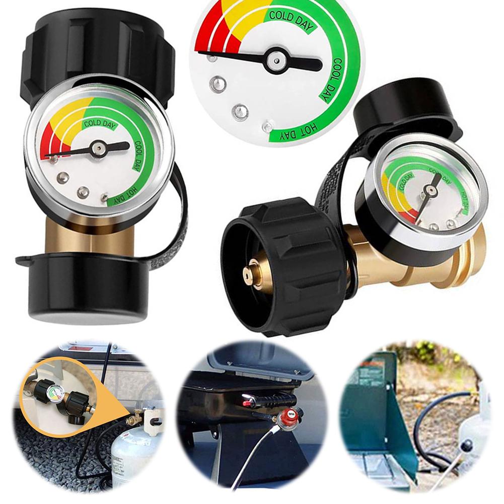 QCC Type Propane Tank Gauge Level Indicator Leak Detector Gas Pressure Meter Universal Propane Gauge for 5lb-40lb Propane Tanks