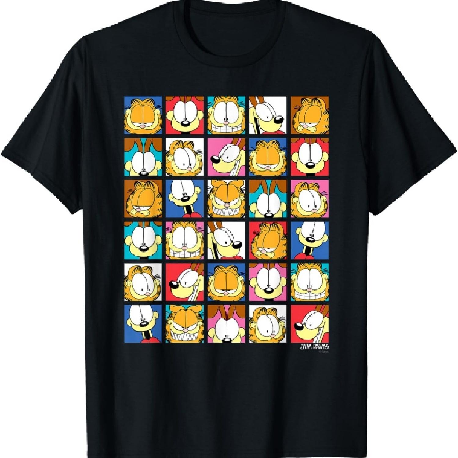 

Колаж виразів Гарфілда Гарфілд та Оді Мультяшна котяча футболка XXXXXL чорний