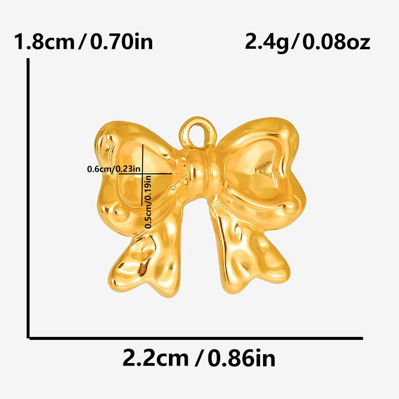 5pcs/Lot Gold Color New Bowknot Sun Heart Stainless Steel Pendants For Jewelry Making Supplies DIY Charms Bulk Earrings Pendant