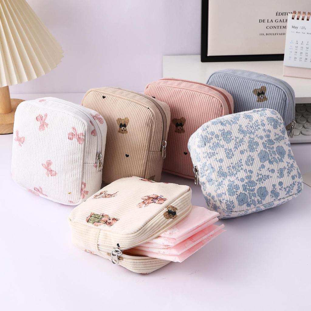 Large Capacity Cute Mini Portable Cotton Menstrual Pad Storage Bag