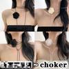 Black and white flower necklace rose choker neck flower neckband necklace female neck collar camellia clavicle chain