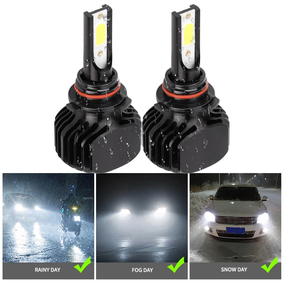 2 Stück Auto LED Scheinwerfer ohne Lüfter 9006 HB4 6000K L5 Weißes Licht