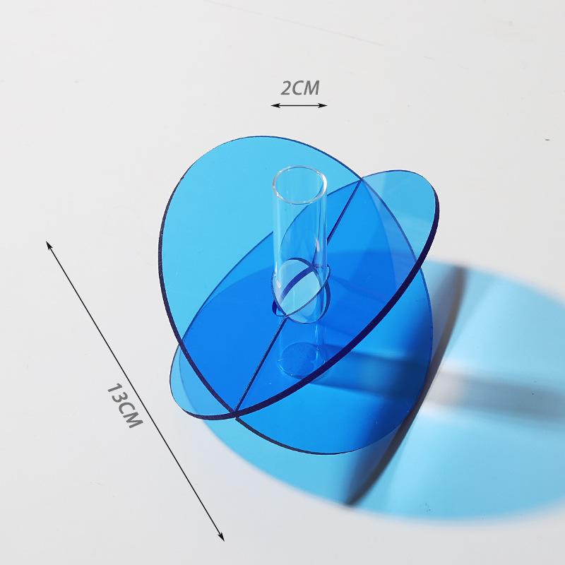 Colorful Rainbow Acrylic Vase Plant Pots Table Decoration Minimalist Geometric Flowers Arrangement Vases Room Aesthetic Decor