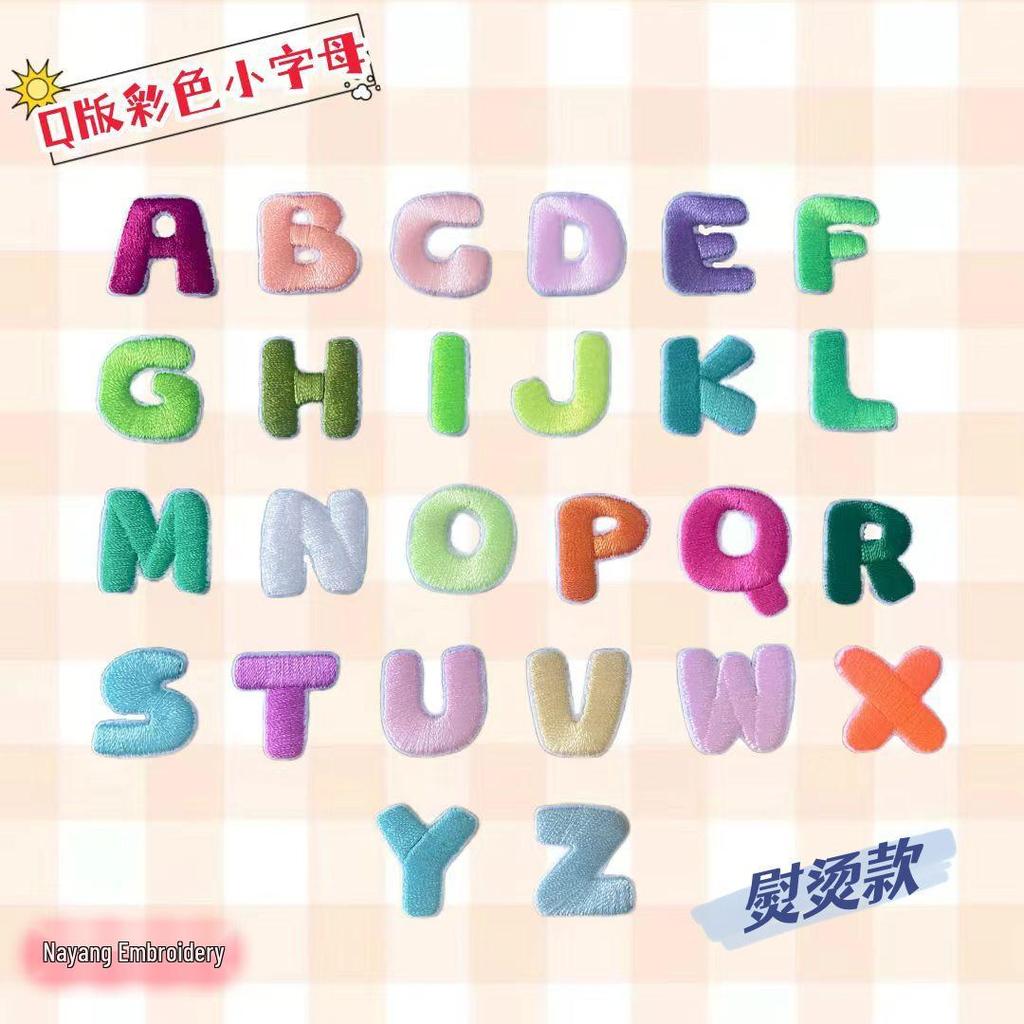 Colorful Small Letter Embroidery Patch for Clothing and Accessories
