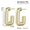 Hot Selling Aviation PC Environmentally Friendly Material Geometric High-end Retro Earrings, Light Luxury Hollow Earrings